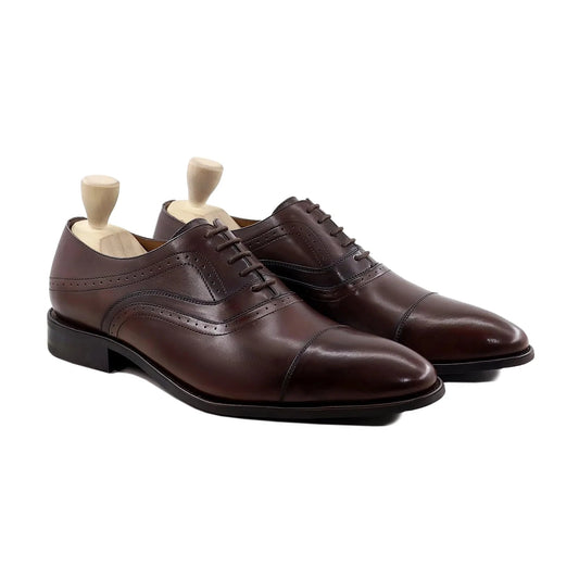 noirtide Bespoke Brown Leather Oxford Men Shoes