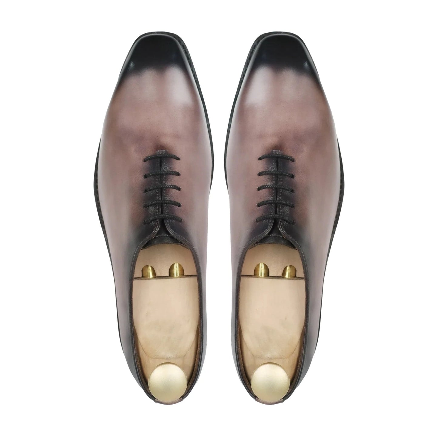 noirtide Bespoke Burnished Light Purple Patina Calf Leather Men Wholecut Shoe – Goodyear Welted