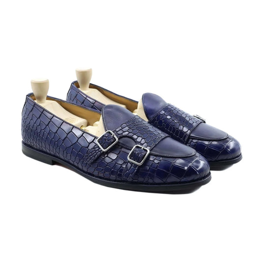 Noirtide Bespoke Men's Crocodile Pattern Leather Loafer