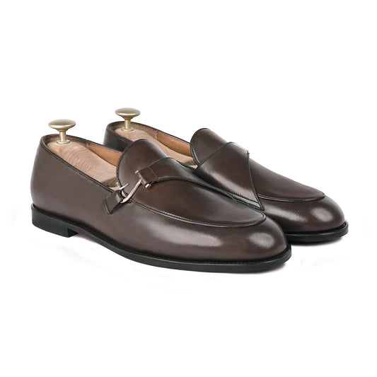Noirtide Bespoke Men’s Dark Brown Calf Leather Loafer