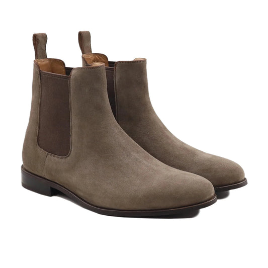 noirtide Bespoke Suede Leather Light Brown Chelsea Boots For Men
