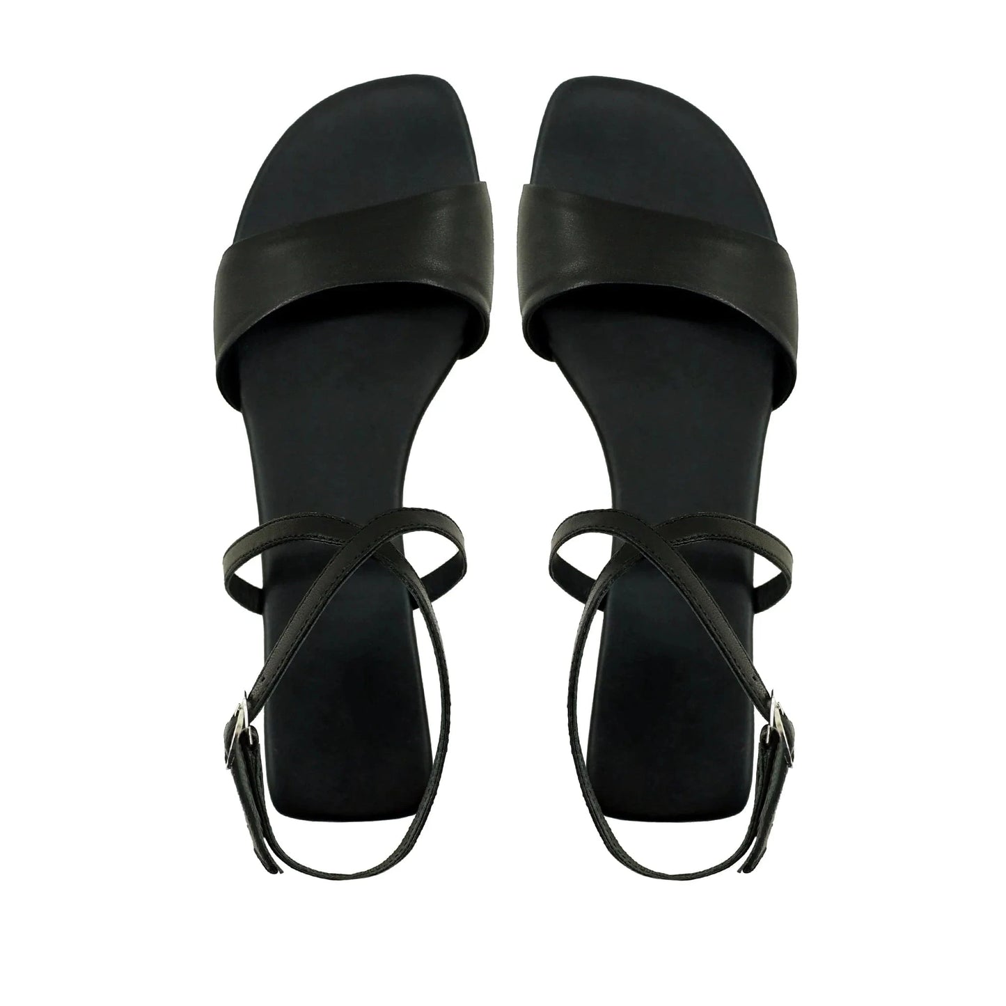 Noirtide Black Strapped Sandal For Women