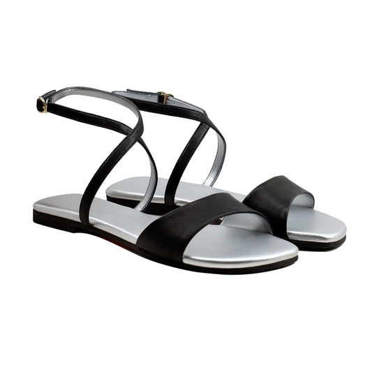 Noirtide Black Strapped Sandal For Women
