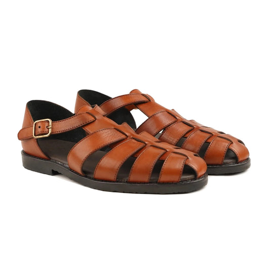 Noirtide Brown Leather Men Sandal