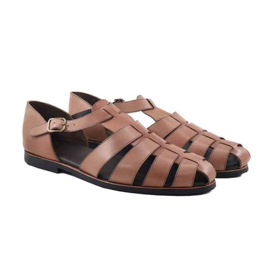 Noirtide Calf Leather Beige Men Sandal