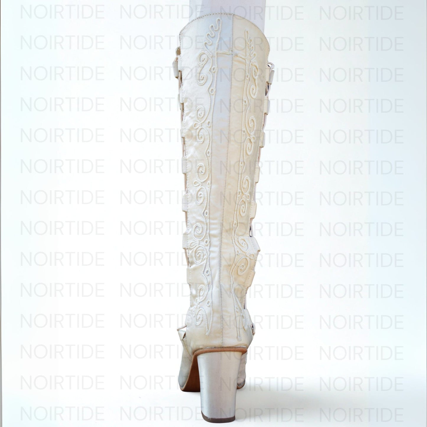 noirtide Custom-Made 60s & 70s Gogo Gladiator Embroidered Boots
