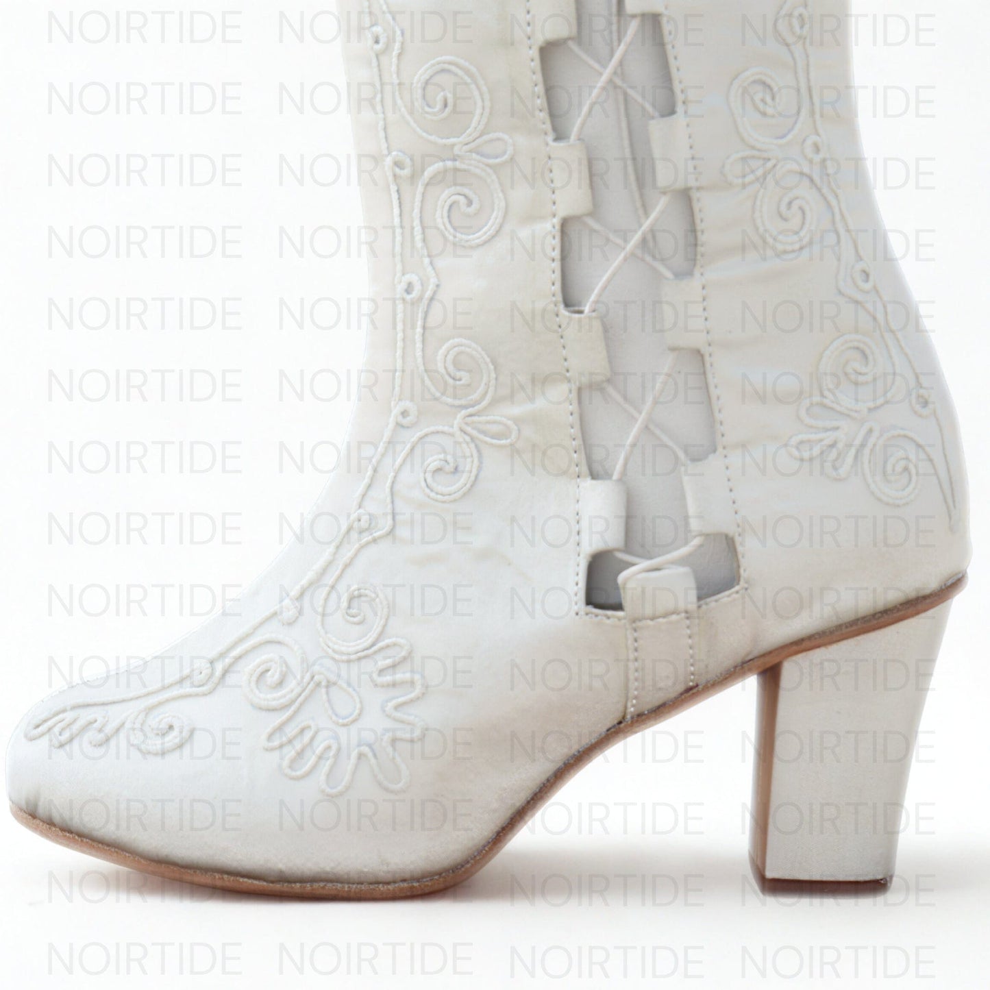 noirtide Custom-Made 60s & 70s Gogo Gladiator Embroidered Boots