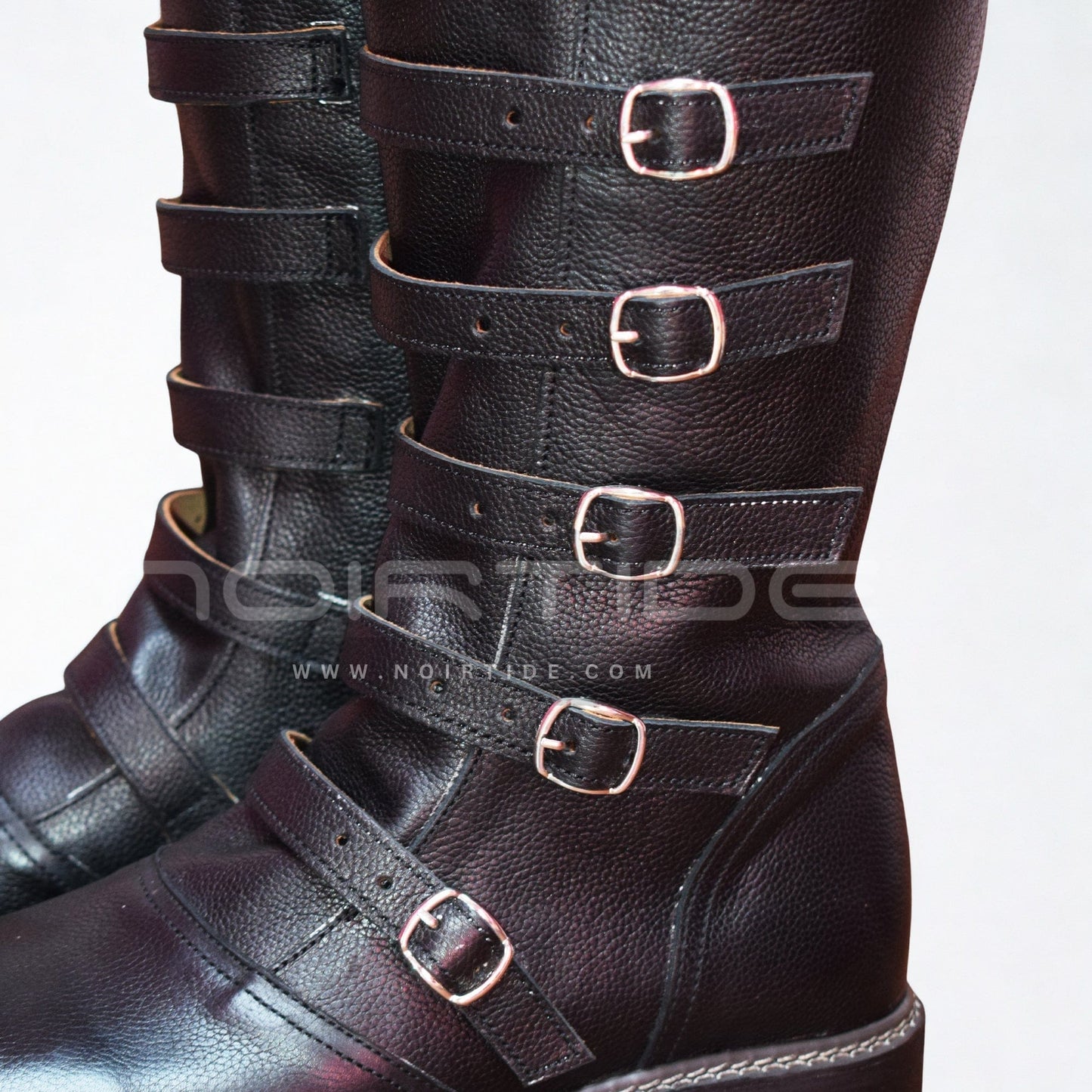 noirtide Custom-Made Multi-Buckle Knee High Renaissance Boots