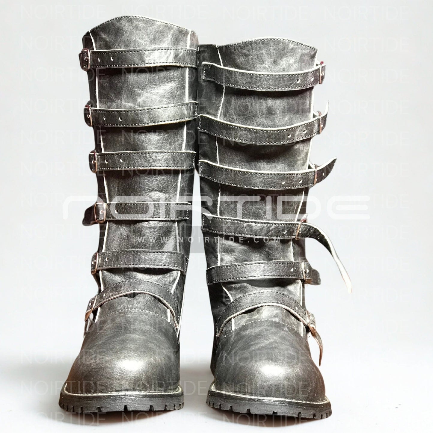 noirtide Custom-Made Multi-Buckle Knee High Renaissance Boots