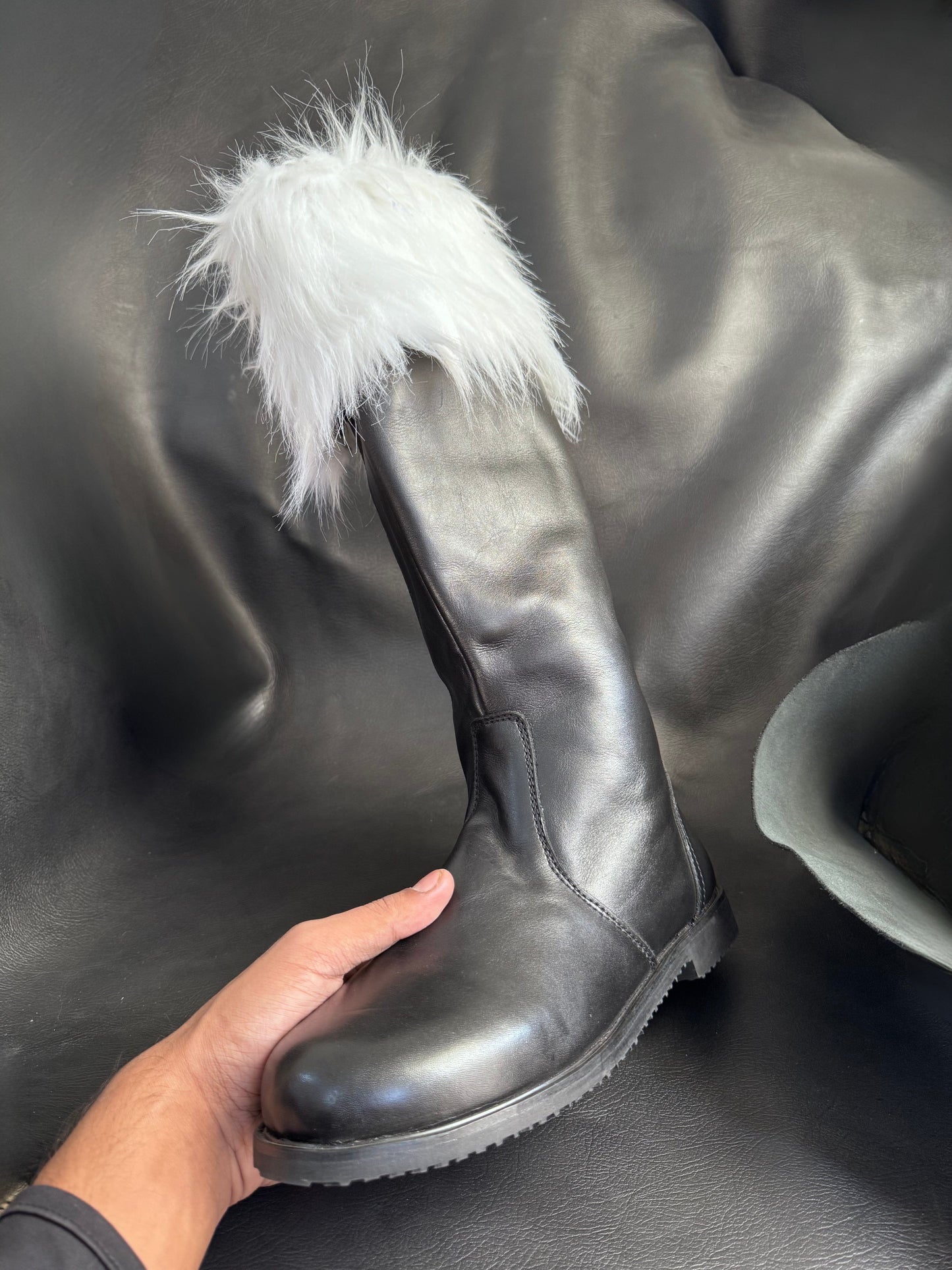 noirtide Customize Santa Calus Boots with Detachable Fur