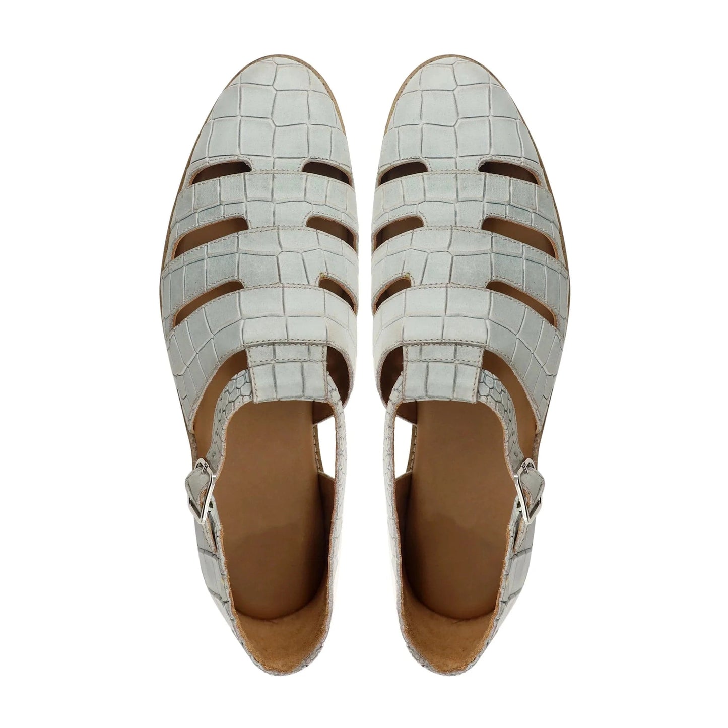 Noirtide Grey Crocodile Leather Men Sandal