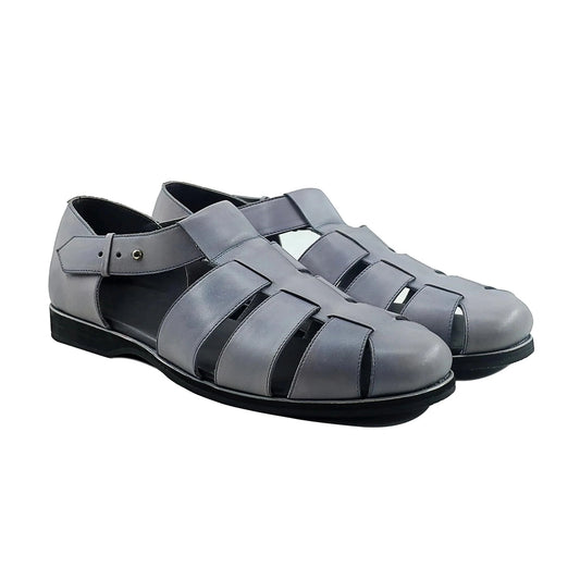 Noirtide Grey Leather Men Sandal