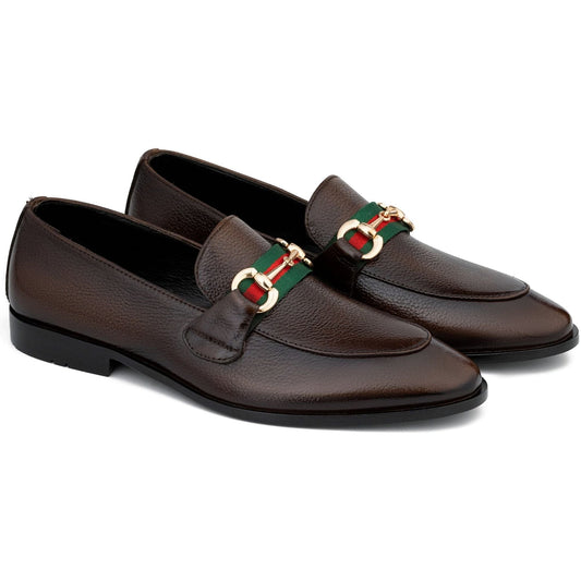 noirtide Hand-Made Custom Dark Brown Leather Loafers