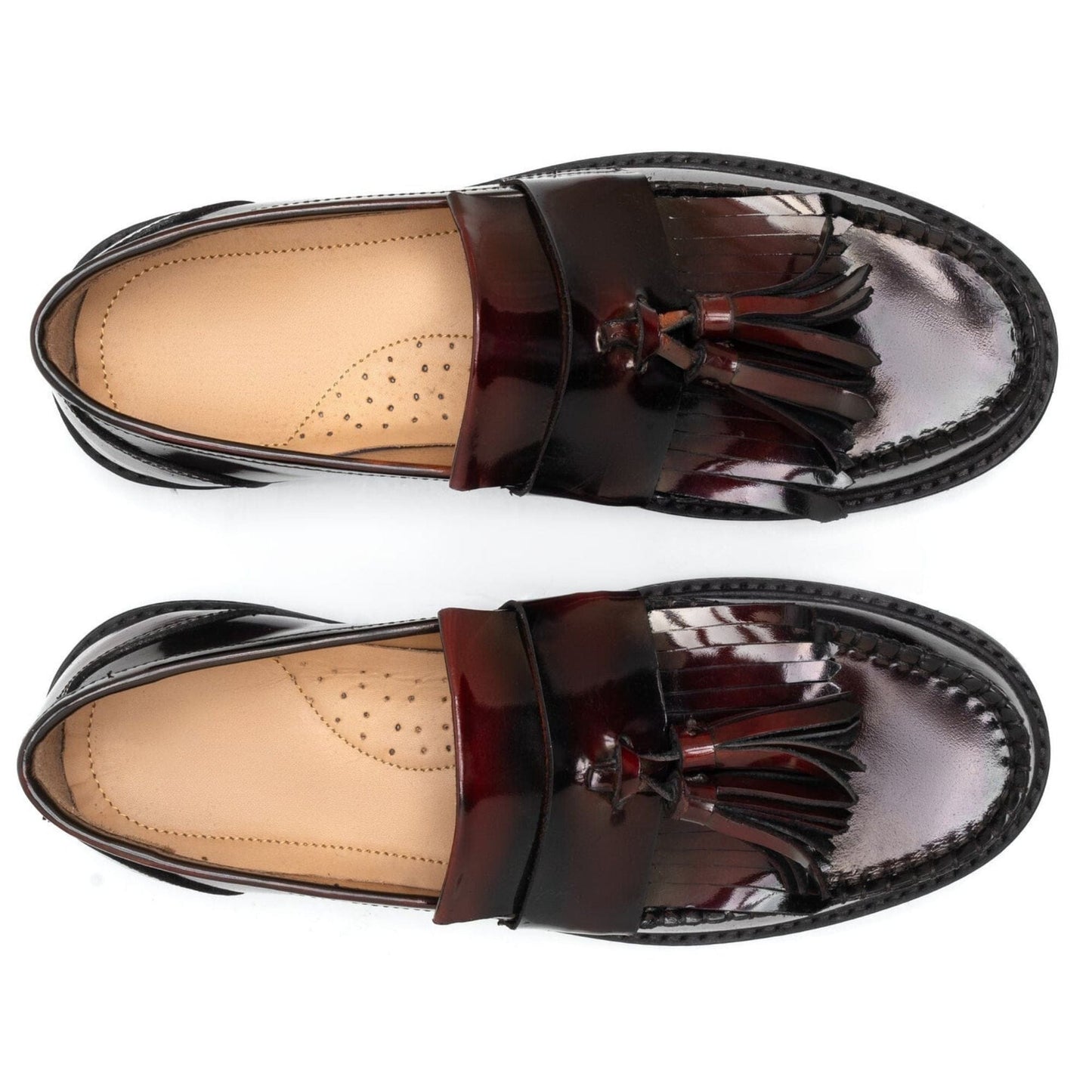 noirtide Hand-Made Custom Men's Dark Brown Calf Leather Tussle Loafer