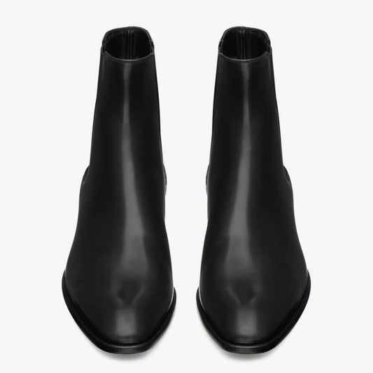 noirtide Handmade Bespoke Black Leather Chelsea Boots For Men