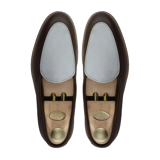 Noirtide Handmade Custom Brown Calf Leather Mens Loafers