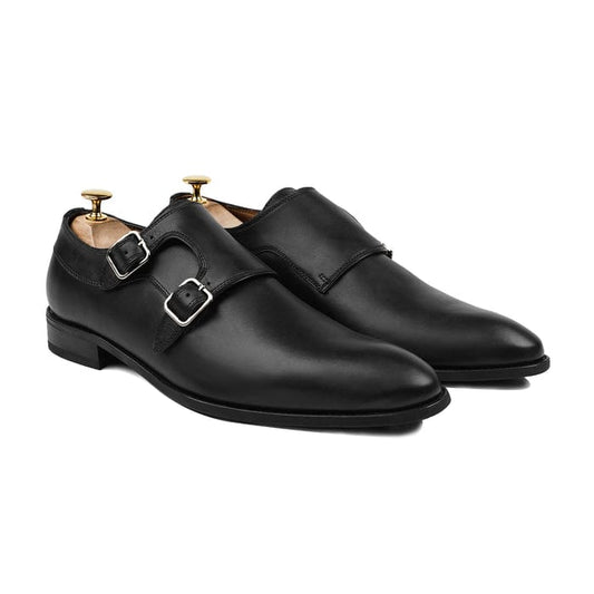 noirtide Handmade, Custom Leather Men Monkstrap Shoes