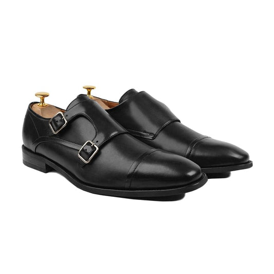 noirtide Handmade, Custom Leather Men Monkstrap Shoes