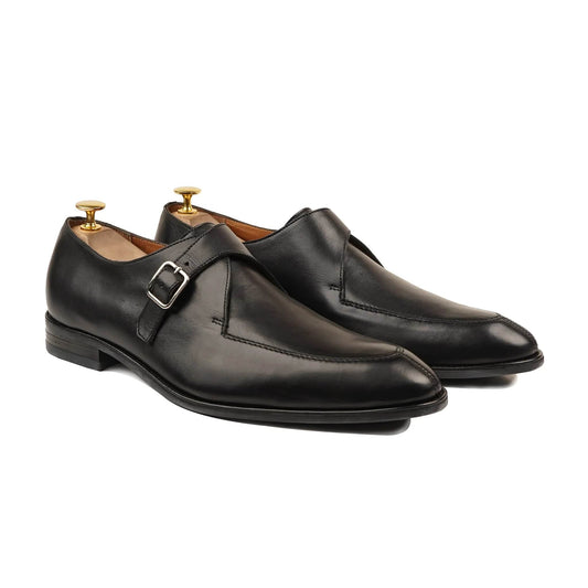 noirtide Handmade, Custom Leather Men Monkstrap Shoes