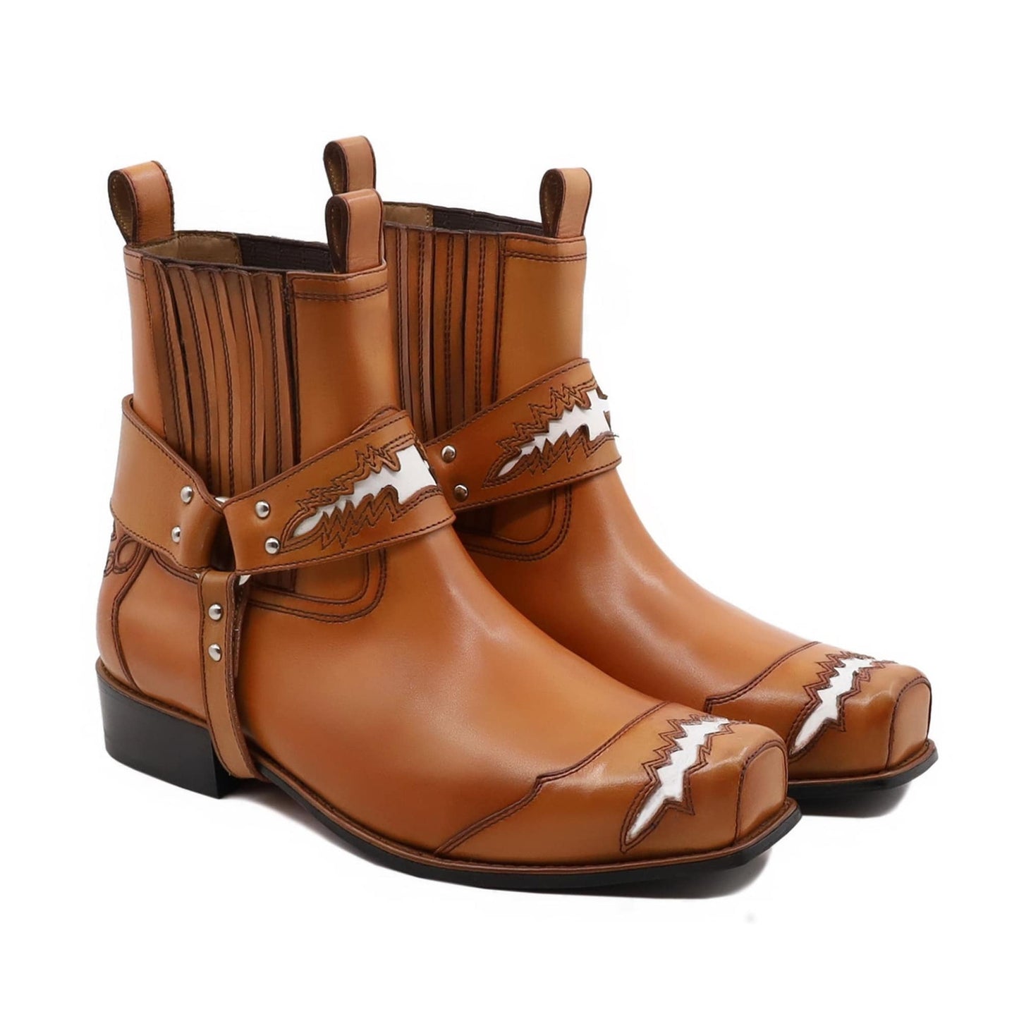 noirtide Handmade Custom Leather Wetsern Boots For Men