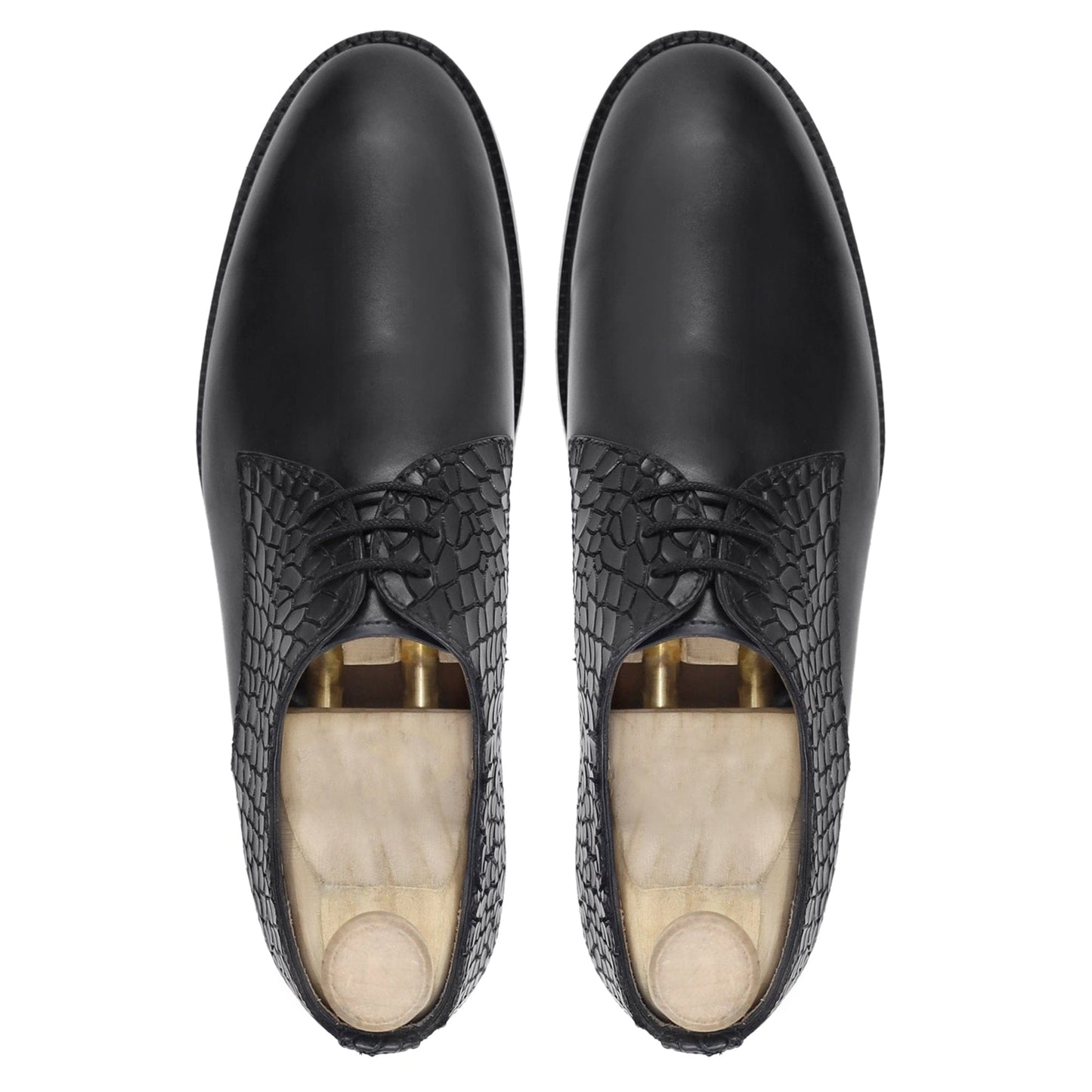 noirtide Handmade, Custom Men's Black Calf Leather Derby Shoe