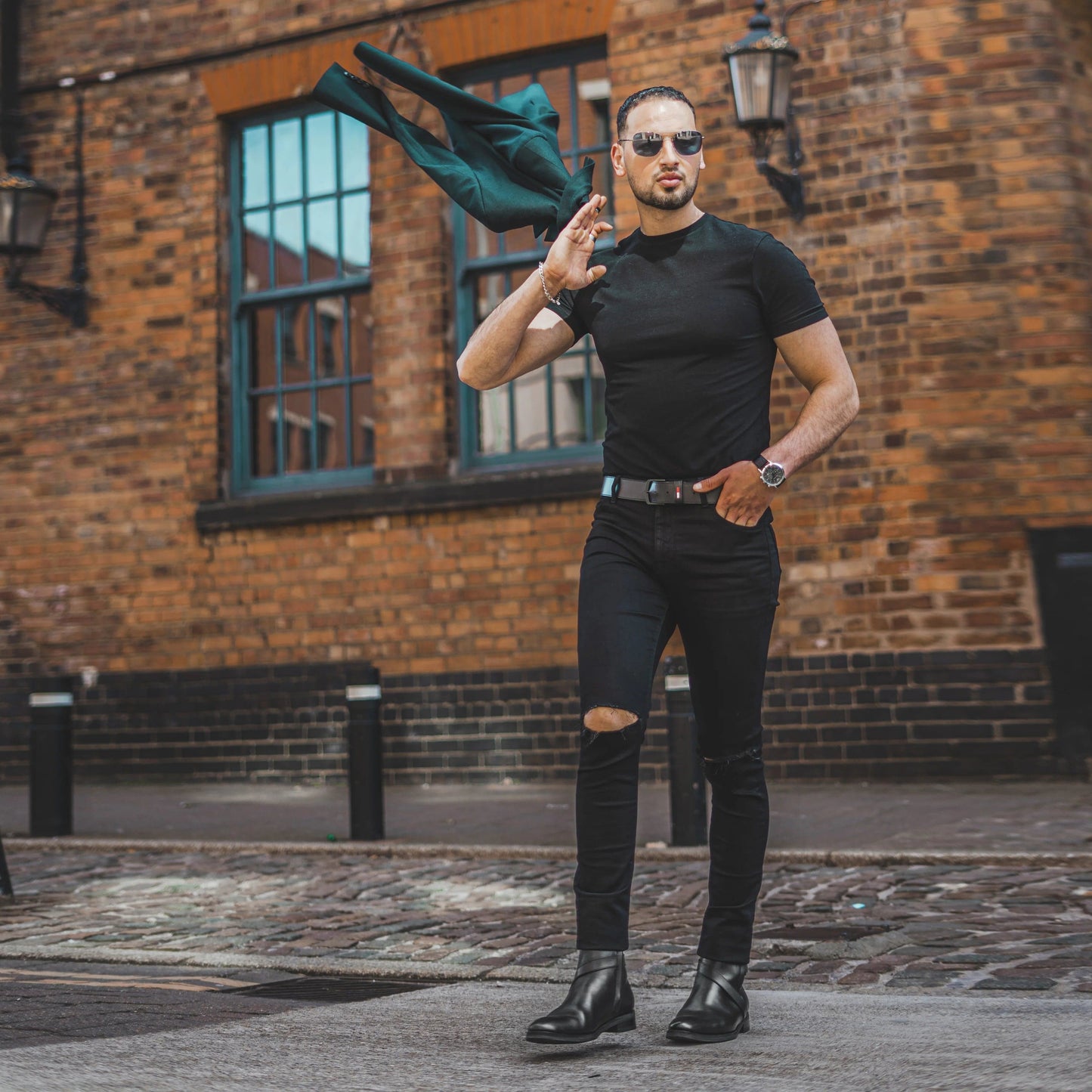 noirtide Handmade Custom Men's Black Calf Leather Jodhpur Boo