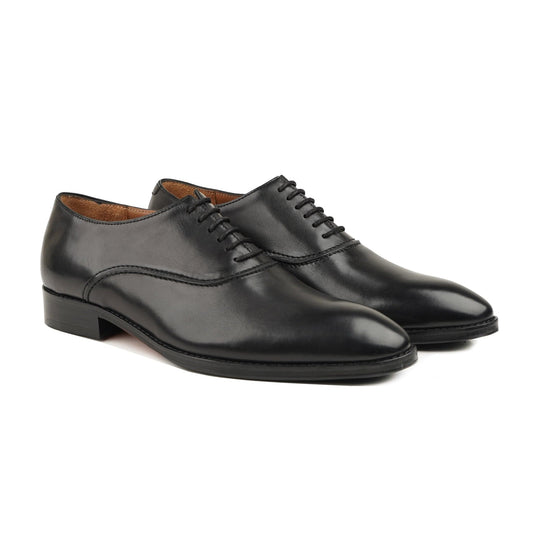 noirtide Handmade, Custom Men's Black Calf Leather Oxford Shoe