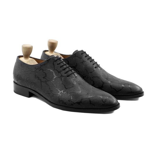 noirtide Handmade, Custom Men's Black Calf Leather Wholecut Shoe