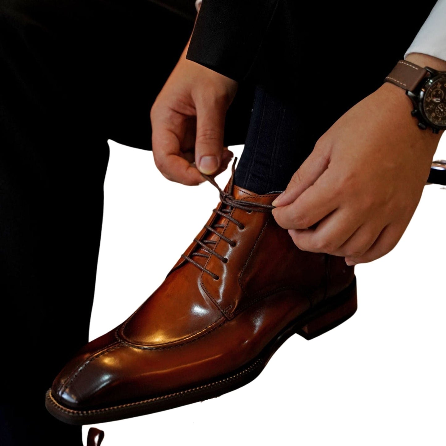 noirtide Handmade Custom Men's Calf Leather Boot