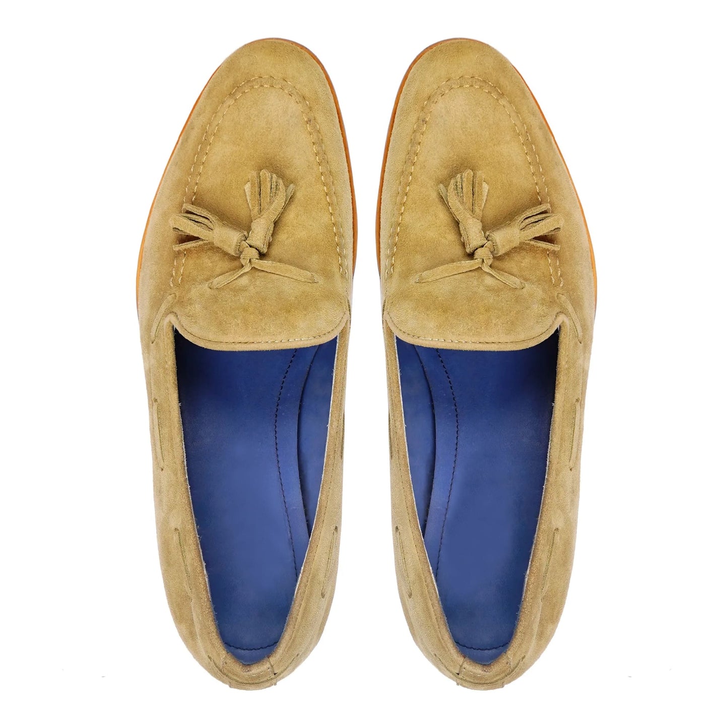 noirtide Handmade, Custom Men's Camel Kid Suede Loafer