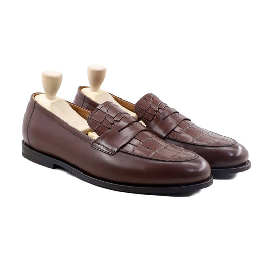 noirtide Handmade, Custom Men's Congo Brown Calf Leather Loafer