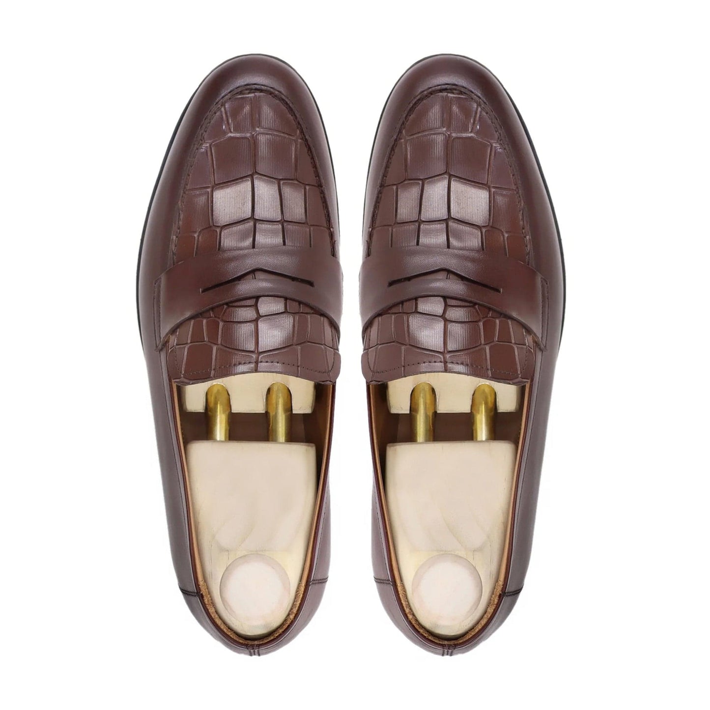 noirtide Handmade, Custom Men's Congo Brown Calf Leather Loafer