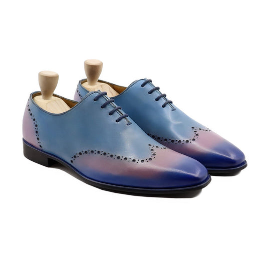 noirtide Men Shoes Handmade, Custom Men's Multicolor Calf Leather Wholecut Shoe