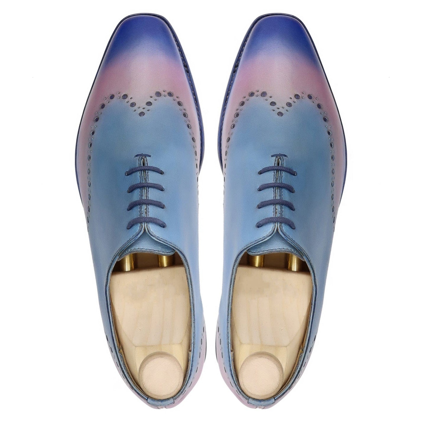 noirtide Men Shoes Handmade, Custom Men's Multicolor Calf Leather Wholecut Shoe