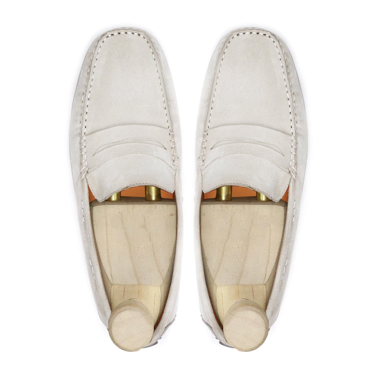 noirtide Men Loafers Handmade, Custom Men's Neutral Kid Suede Loafer Shoe