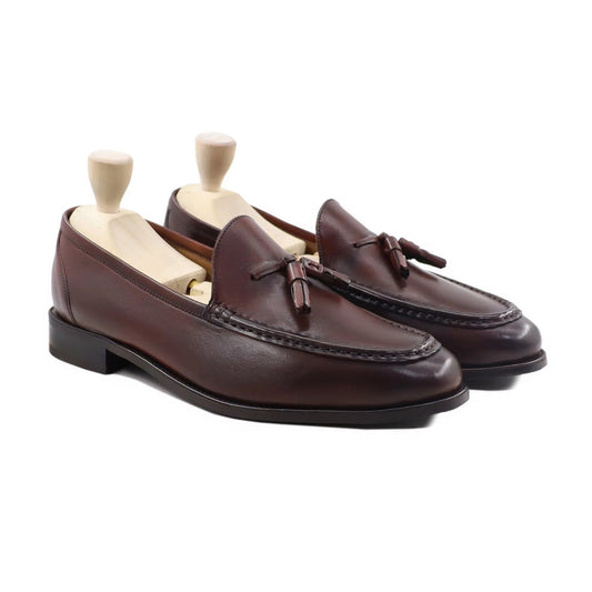 noirtide Men Loafers Handmade, Custom Men's Oxblood Calf Leather Loafer