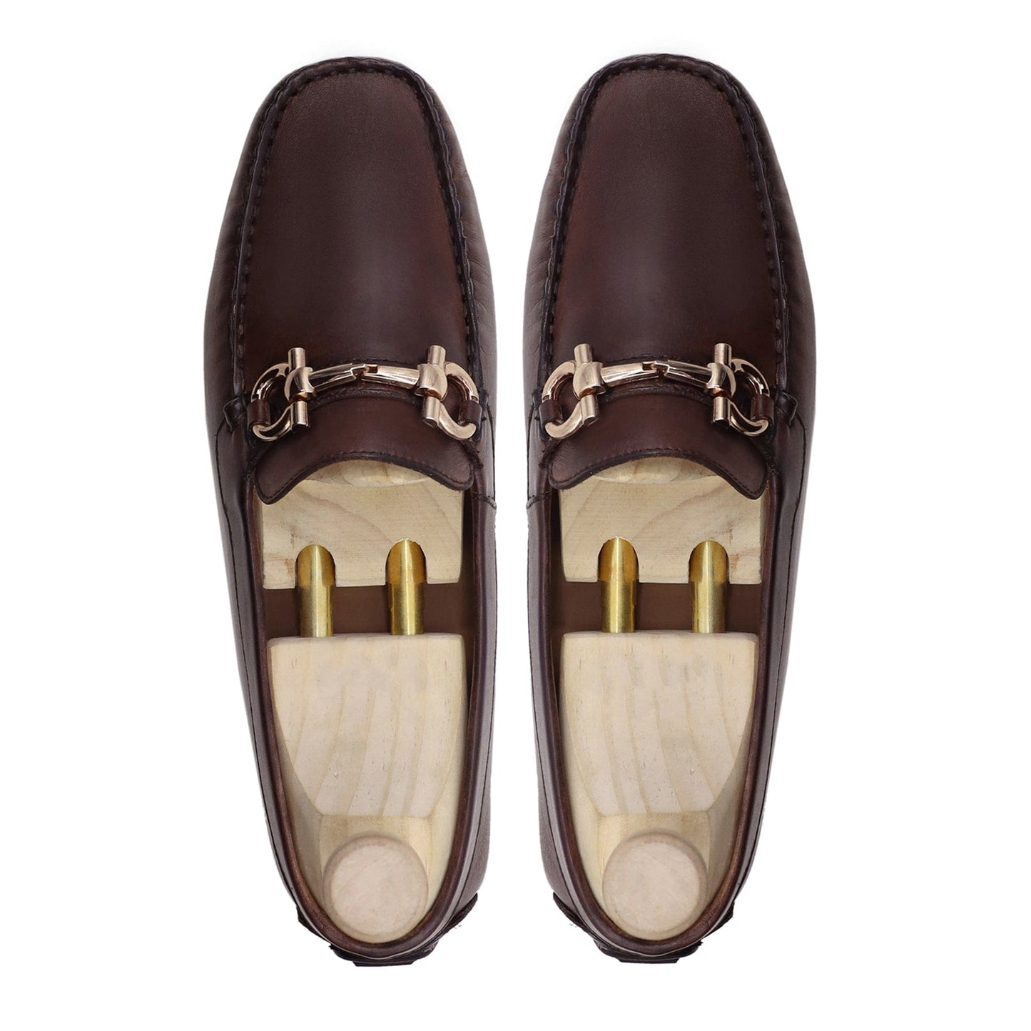 noirtide Men Loafers Handmade, Custom Men's Reddish Brown Calf Leather Loafer Shoe