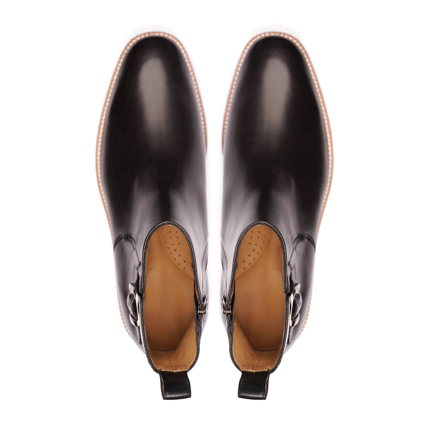 noirtide Handmade Customisable Black Calf Leather Chelsea Boots For Men