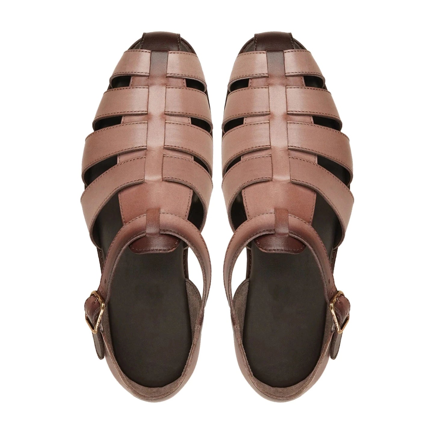 Noirtide Light Camel Calf Leather Men Sandal