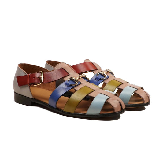 Noirtide Mens Multicolour Calf Leather Sandal