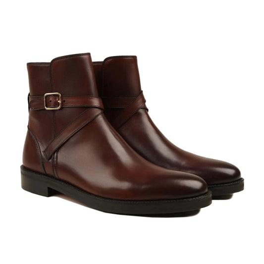 noirtide Oxblood Patina Calf Leather Jodhpur Boot For Men