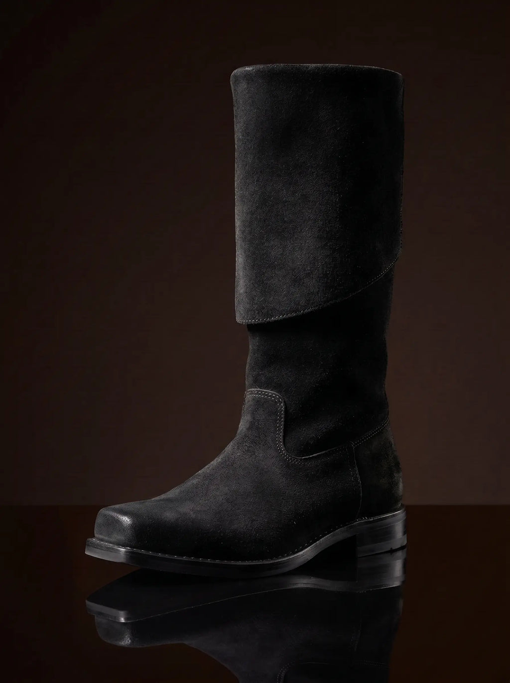 Captain Jack Sparrow cosplay black boots in leather — handmade by NOIRTIDE