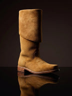 Captain Jack Sparrow cosplay tan yellow boots in leather — handmade by NOIRTIDE