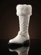 Santa Claus Patent Boots with Detachable Fur