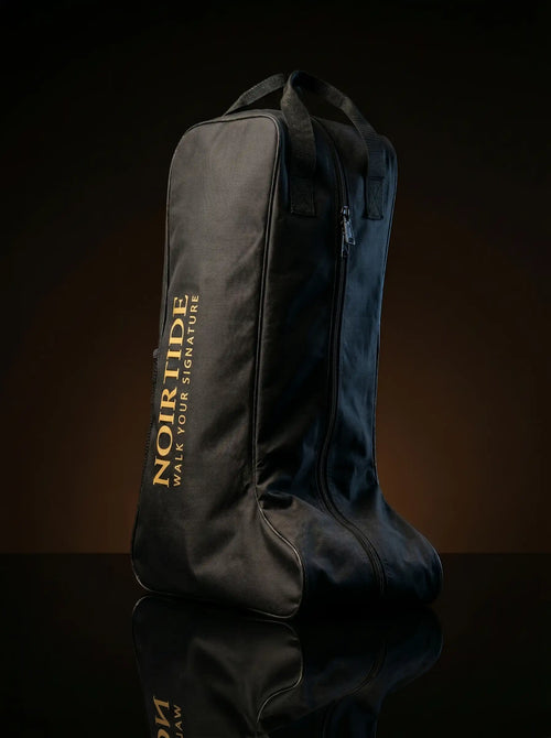 Front view of NOIRTIDE Signature Boot Bag