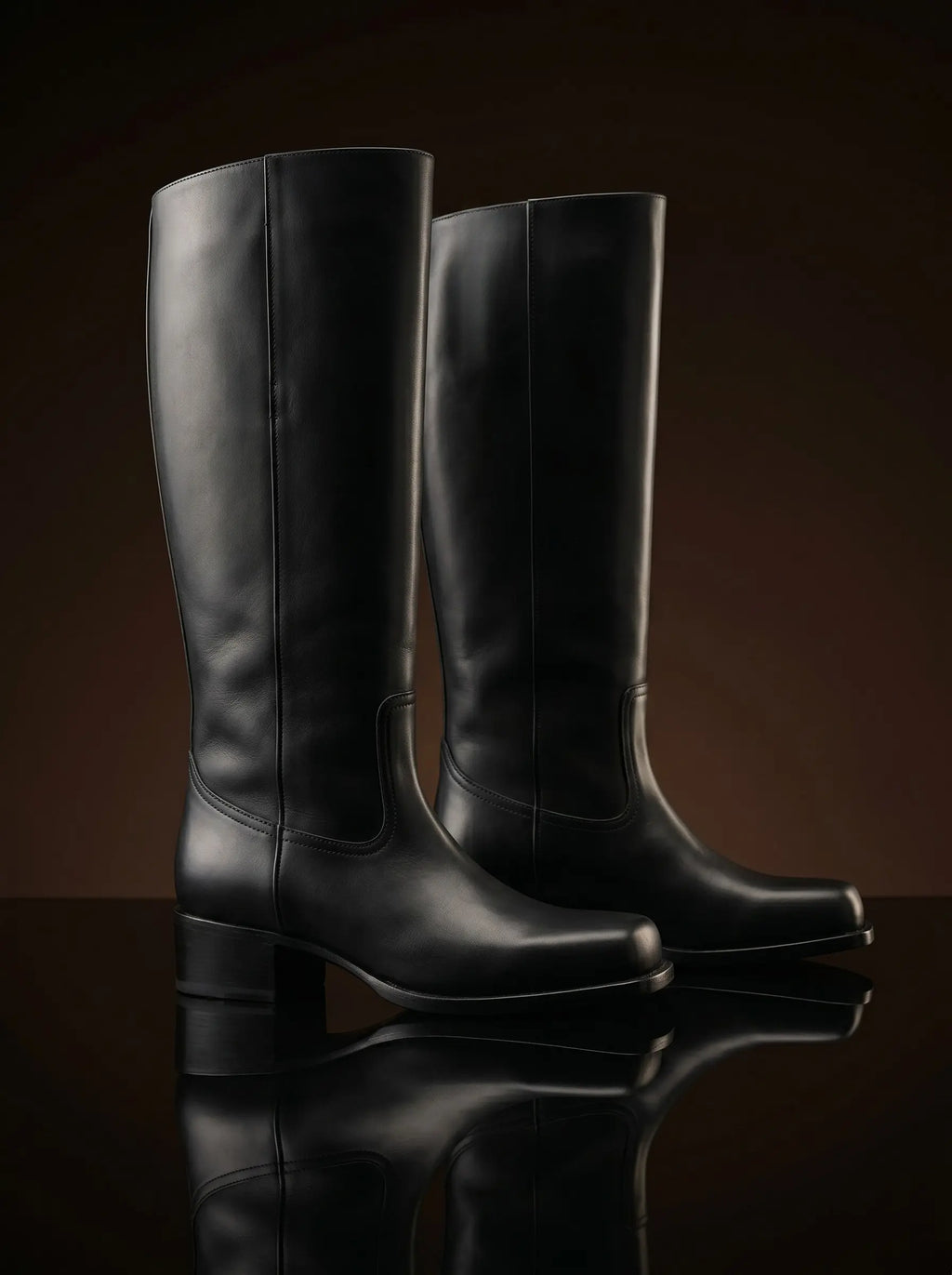 Spit-shined black Noirtide WWII ammo boot — mirror polish finish, British Army dress standard