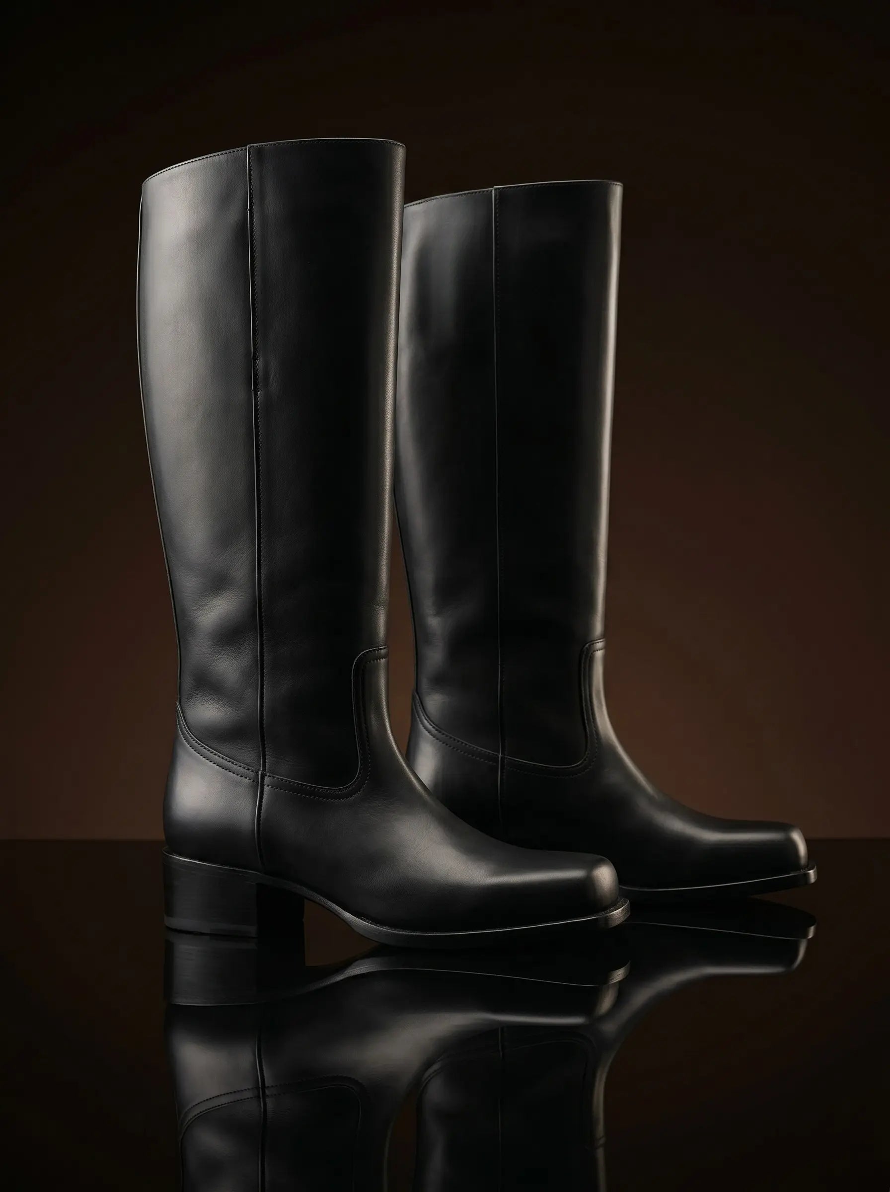 Spit-shined black Noirtide WWII ammo boot — mirror polish finish, British Army dress standard