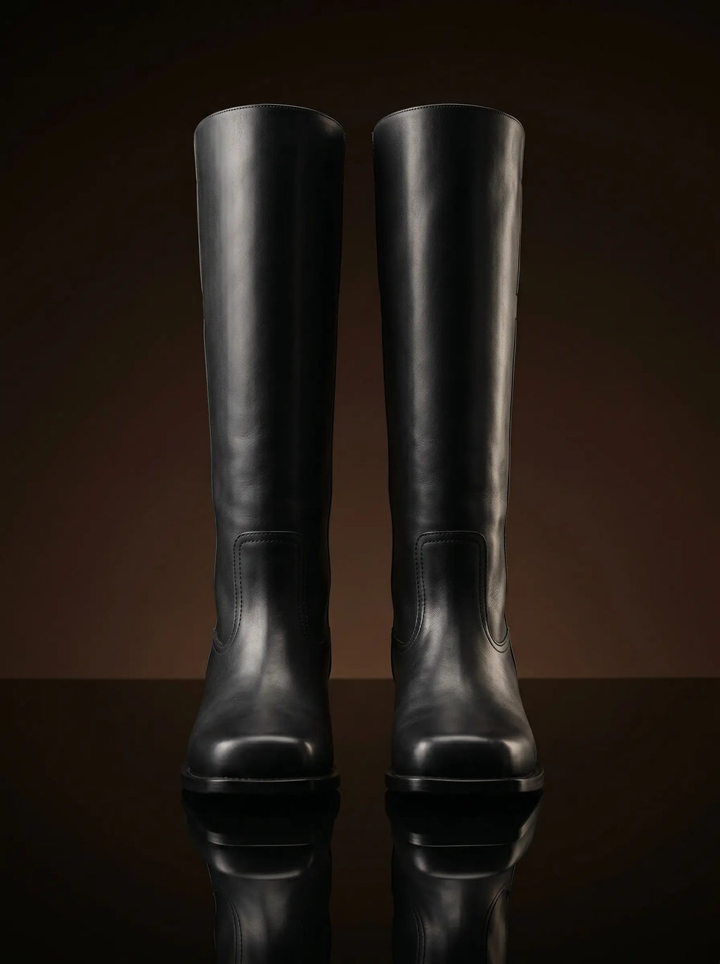 Square toe detail on black Noirtide WWI infantry boot — uncapped toe, rough-out leather uppers