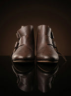 Pair of dark brown handcrafted Jorvik shoes — turnshoe construction, genuine leather, made to order — Noirtide