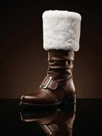 Santa Claus Buckle Boot With Fur